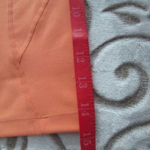 L SPACE Carter High Rise Bike Tangerine Shorts V-front Waistband size Large - Picture 12 of 13